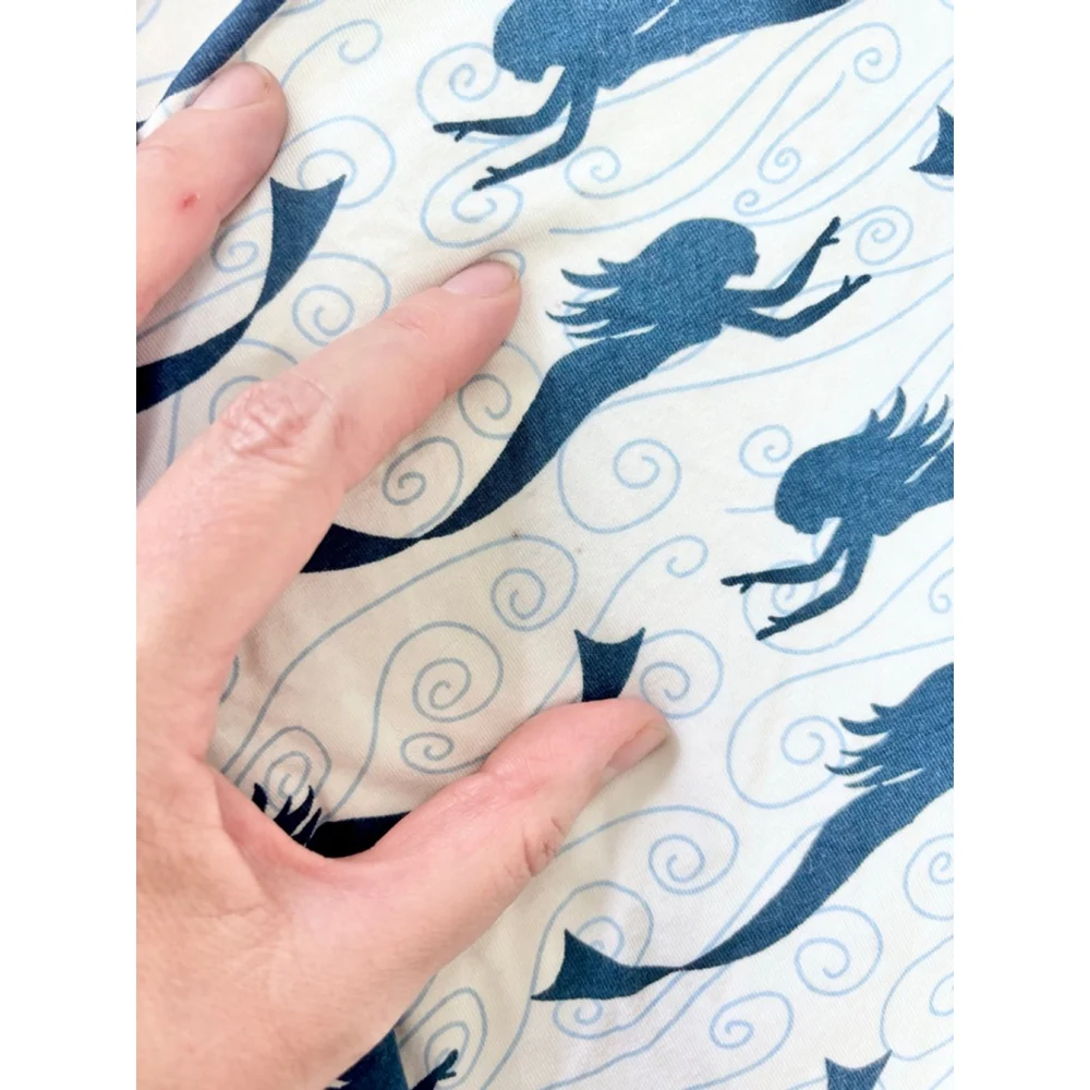 Baby KicKee Pants Bamboo White Blue Mermaid Stroller Blanket One Size